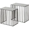 Stoliki do salonu metalowe JORIS, lustrzany blat, 2 sztuki