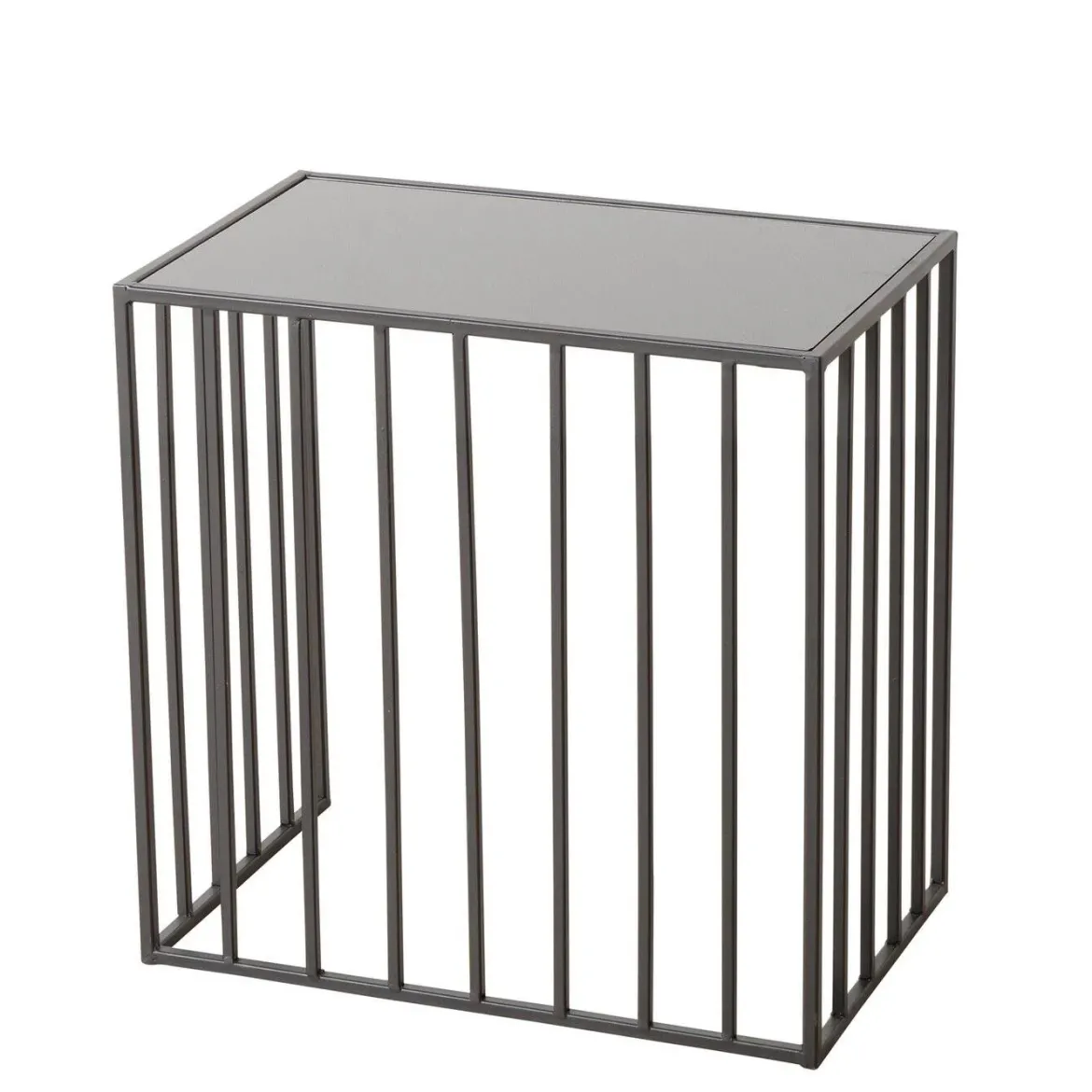 Stoliki do salonu metalowe JORIS, lustrzany blat, 2 sztuki
