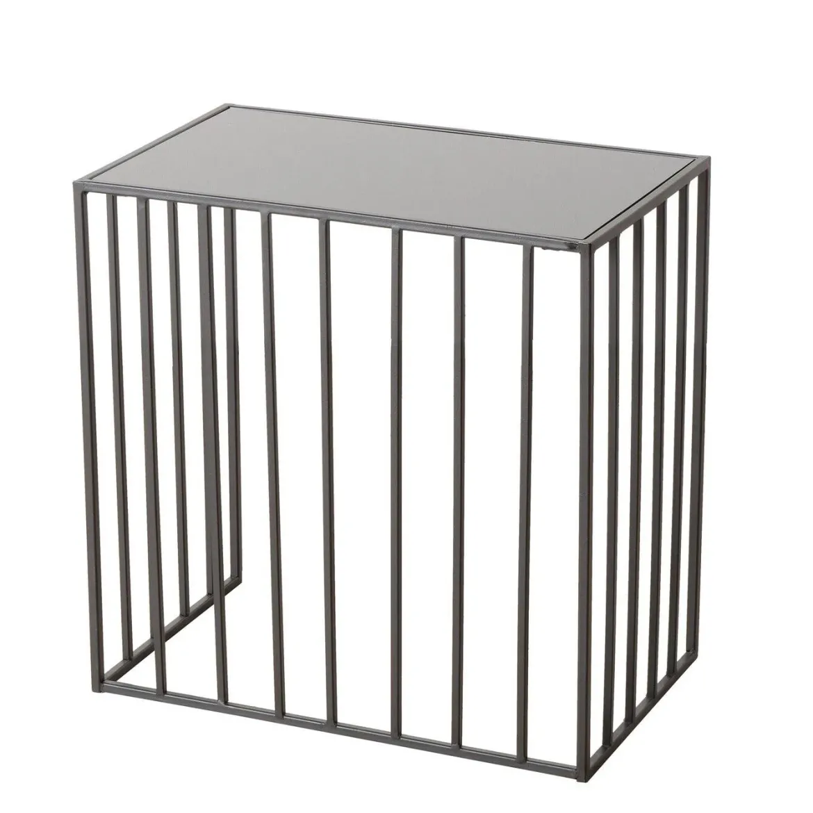 Stoliki do salonu metalowe JORIS, lustrzany blat, 2 sztuki