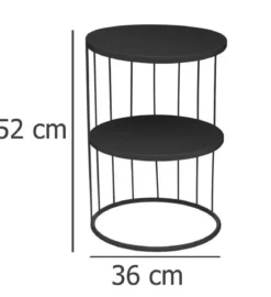 Stolik kawowy KOBU, 2 poziomy, Ø 36 cm