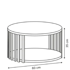 Stolik kawowy lamele, okrągły SLAT, 60 cm