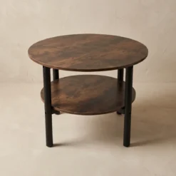 Stolik kawowy okrągły dwupoziomowy, Ø 60 cm x 45 cm