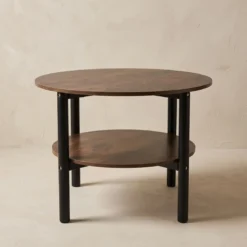 Stolik kawowy okrągły dwupoziomowy, Ø 60 cm x 45 cm