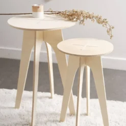 Stolik kawowy okrągły Simplicity, drewniany