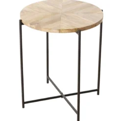 Stolik kawowy z blatem z drewna mango MANDI, Ø 46 cm