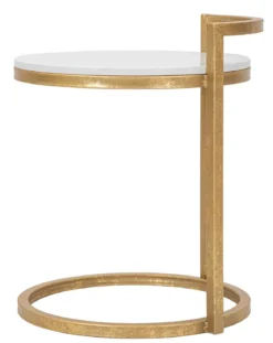 Stolik kawowy z blatem z imitacji marmuru, Ø 40 cm