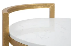 Stolik kawowy z blatem z imitacji marmuru, Ø 40 cm