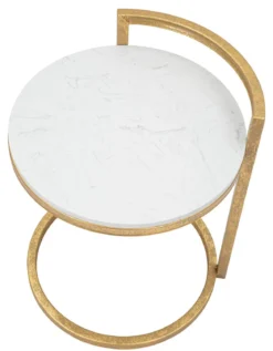 Stolik kawowy z blatem z imitacji marmuru, Ø 40 cm