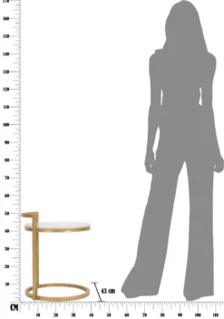 Stolik kawowy z blatem z imitacji marmuru, Ø 40 cm