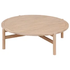 Stolik kawowy z drewna akacji DEONA, ogrodowy, Ø 120 cm