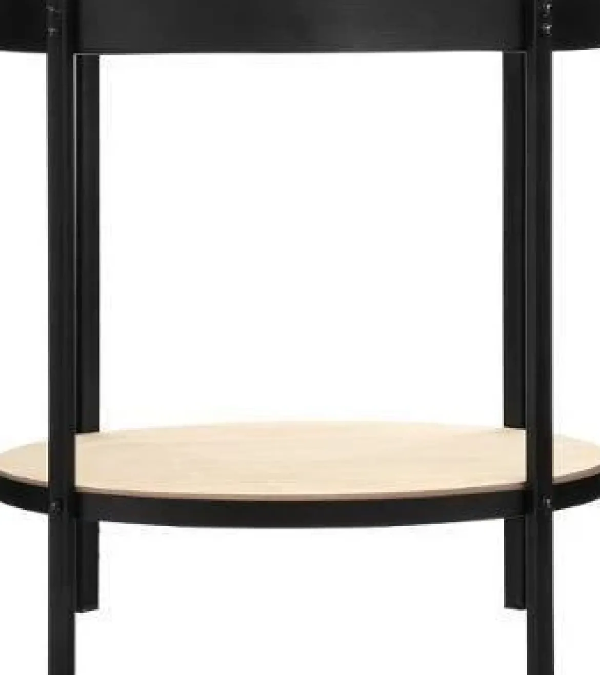 Stolik kawowy z zegarem i półką MECA, Ø 49 cm, metalowy