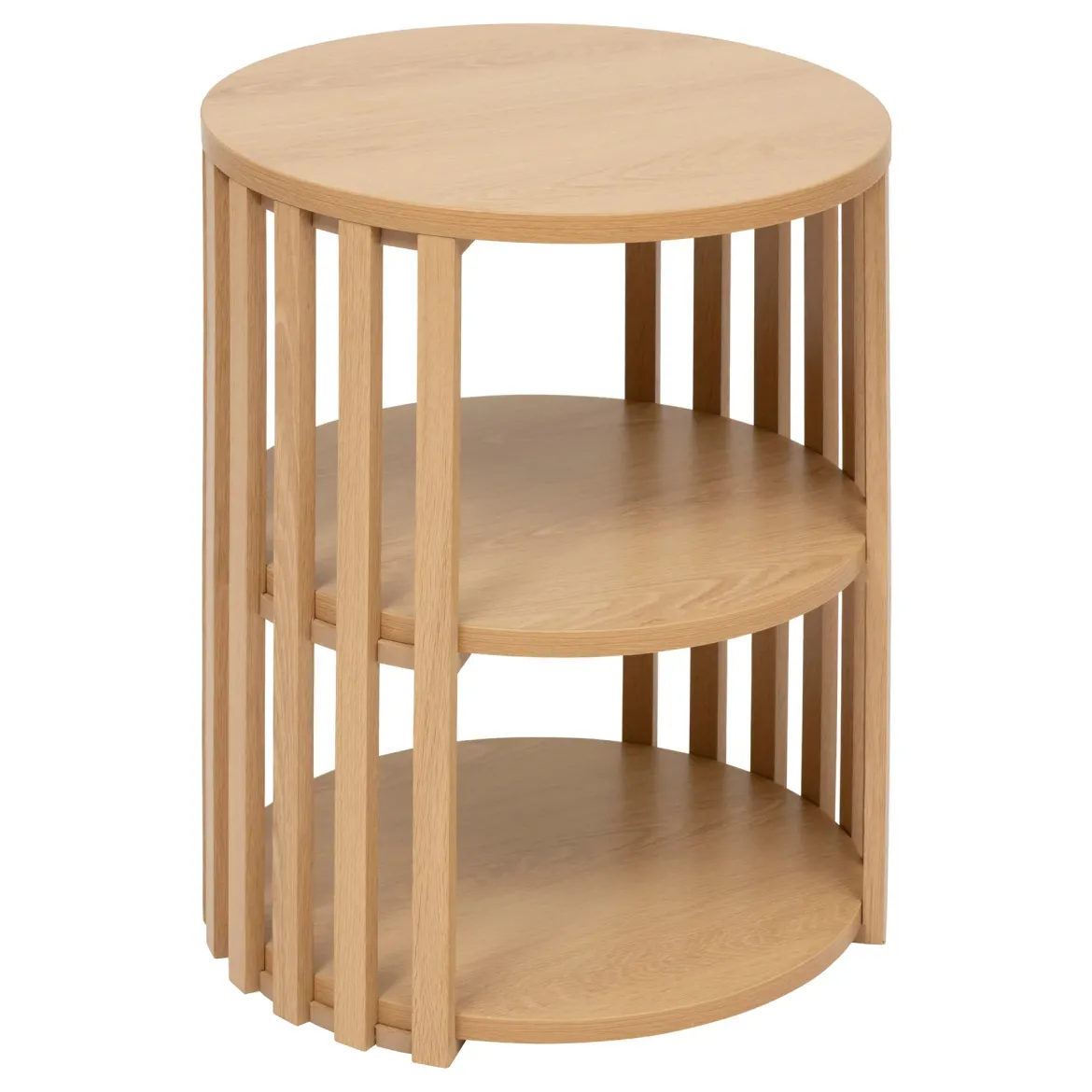 Stolik nocny, lamele, z półką SLAT, 48 cm