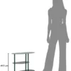 Stolik nocny SATURN, metalowy, morski, 49,5x27,5x49,5 cm