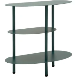 Stolik nocny SATURN, metalowy, morski, 49,5x27,5x49,5 cm