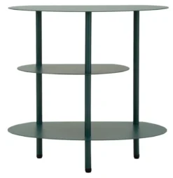 Stolik nocny SATURN, metalowy, morski, 49,5x27,5x49,5 cm