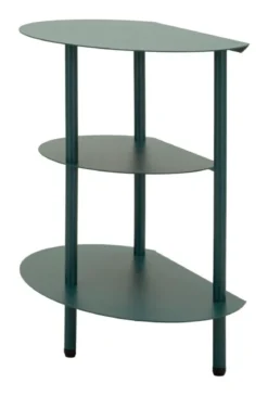 Stolik nocny SATURN, metalowy, morski, 49,5x27,5x49,5 cm