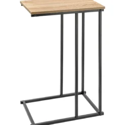 Stolik pomocniczy, boczny do kanapy, MDF i metal, 26 x 40 x 58 cm