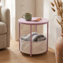 Stolik pomocniczy okrągły z koszem, Ø 45 cm x 50 cm