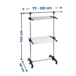 Suszarka na pranie ze stali nierdzewnej, 77-120 cm