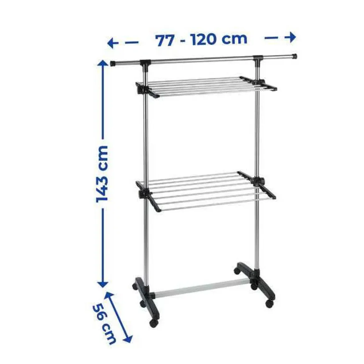 Suszarka na pranie ze stali nierdzewnej, 77-120 cm