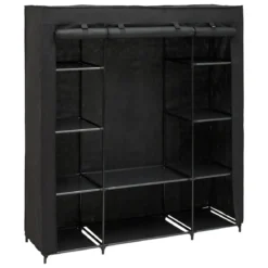 Szafa tekstylna DRESSY podwójna z 2 półkami, 155 x 45 x 165 cm