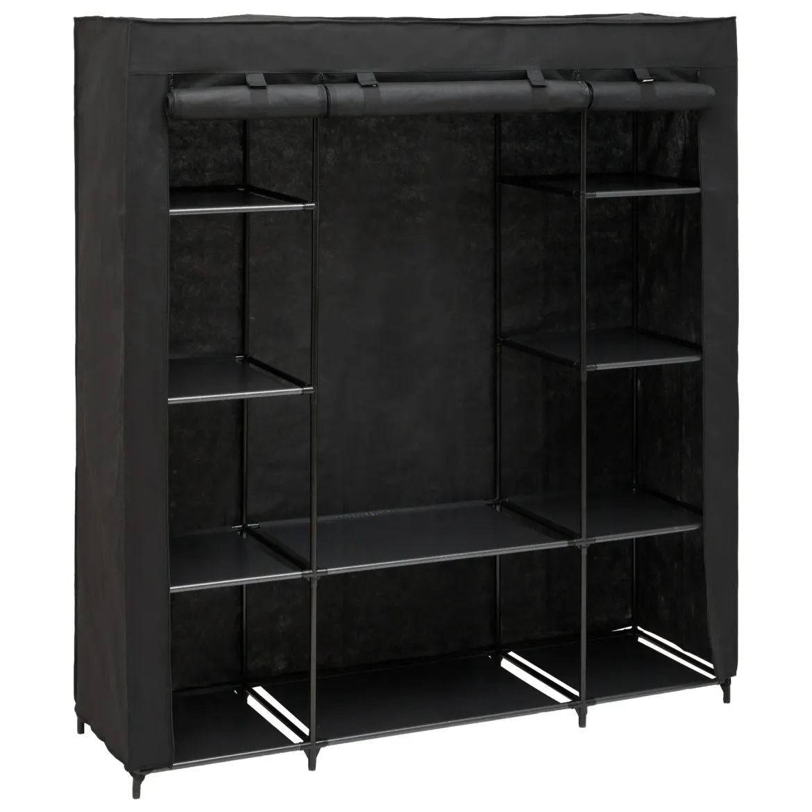 Szafa tekstylna DRESSY podwójna z 2 półkami, 155 x 45 x 165 cm