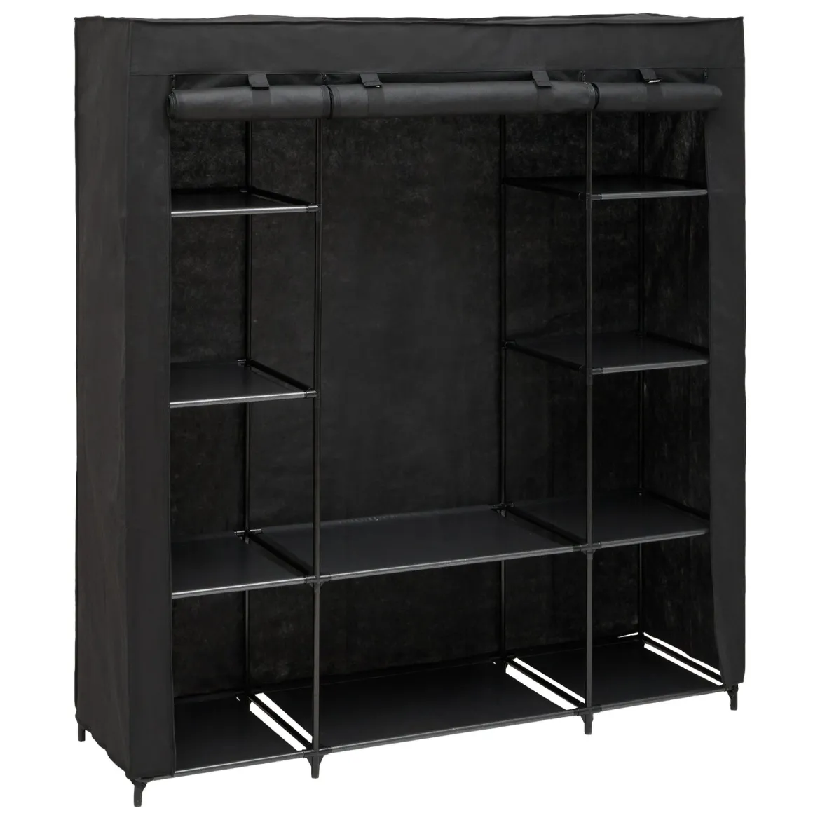 Szafa tekstylna DRESSY podwójna z 2 półkami, 155 x 45 x 165 cm
