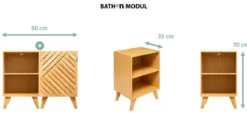Szafka łazienkowa Bath n'modul, zamykana, bambus, 70 cm
