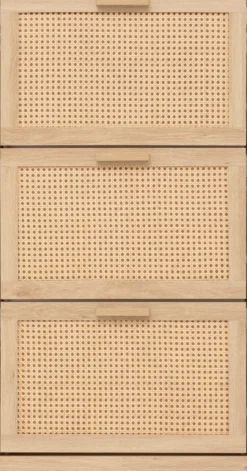 Szafka na buty wąska wysoka CANE, plecionka wiedeńska, 60 x 24 x 113 cm