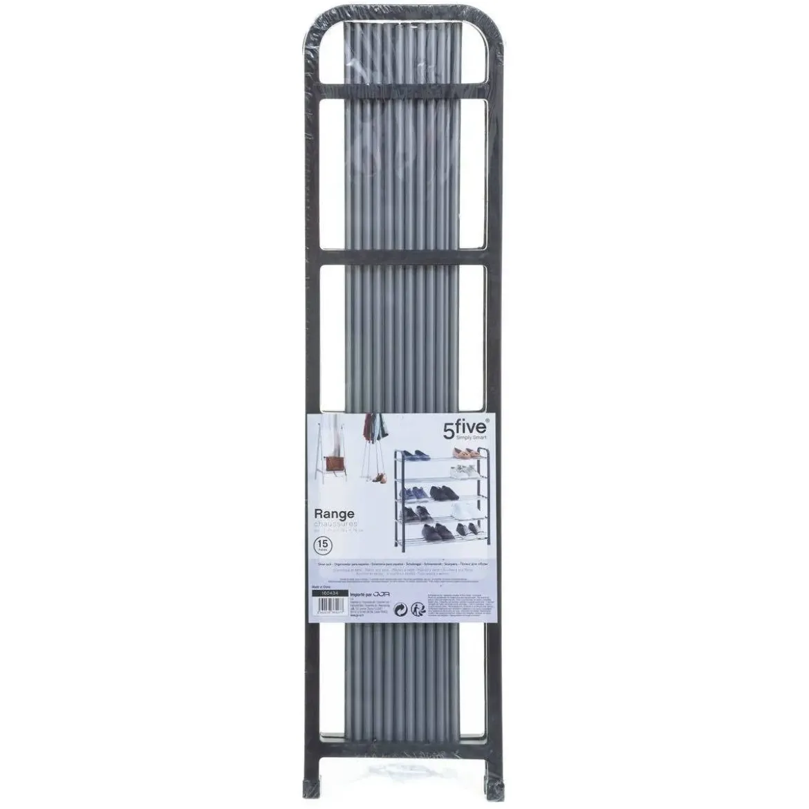 Szafka na buty z 5 poziomami, 76x20x71 cm