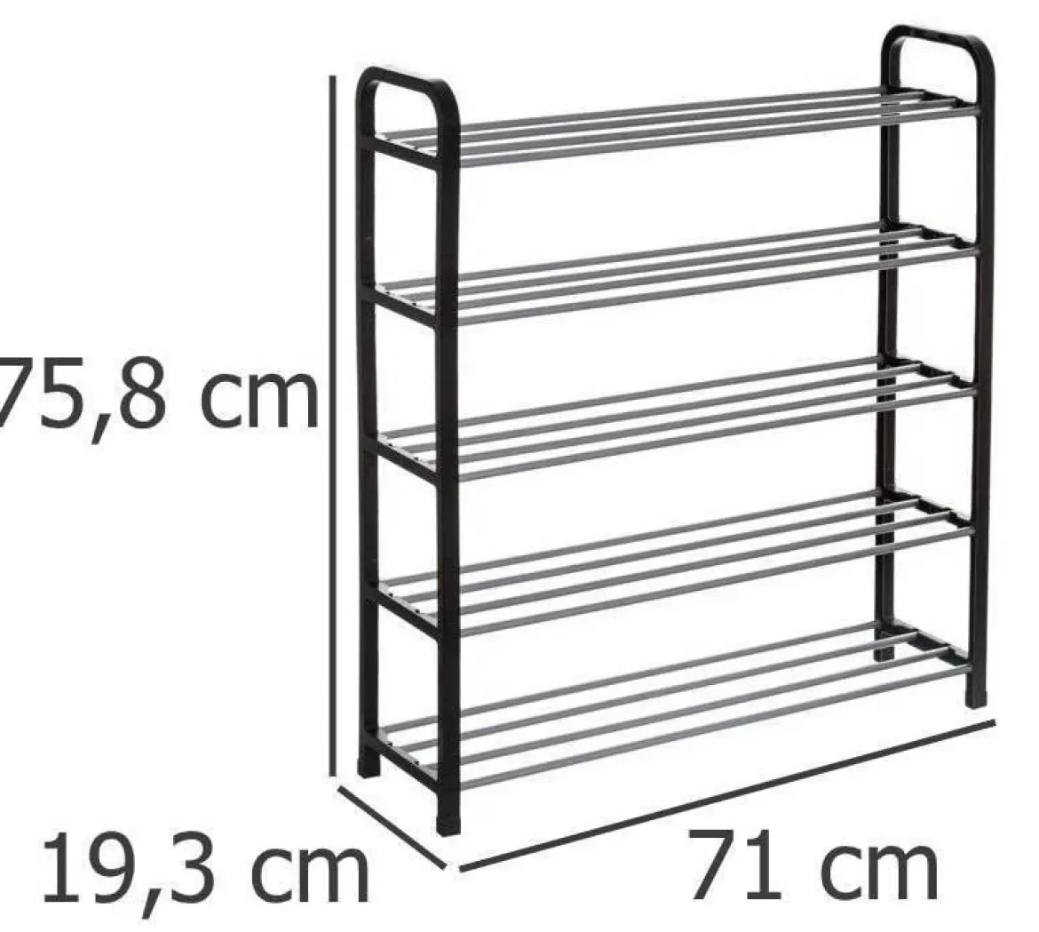 Szafka na buty z 5 poziomami, 76x20x71 cm