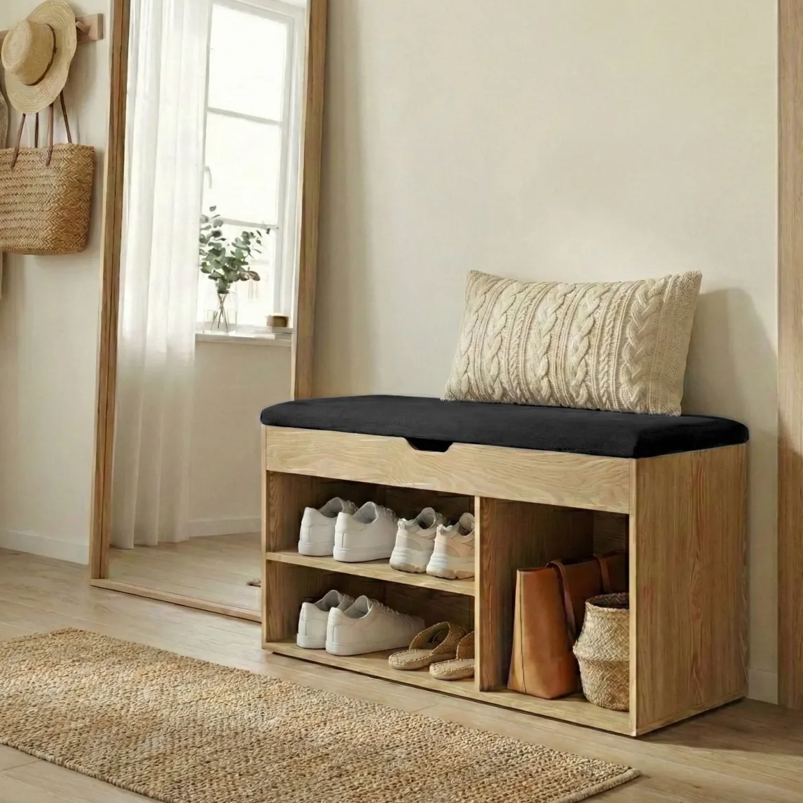 Szafka na buty z siedziskiem TRIA, 80 x 30 x 43 cm
