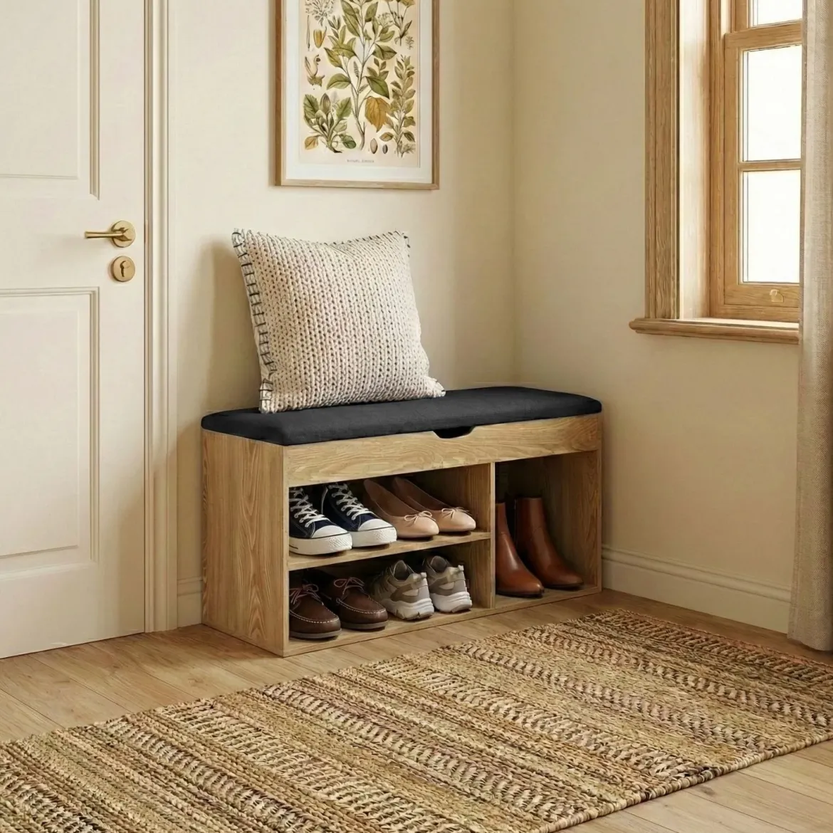Szafka na buty z siedziskiem TRIA, 80 x 30 x 43 cm