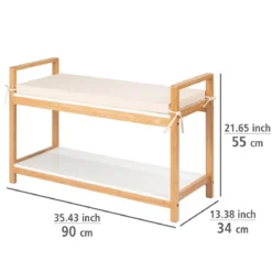 Szafka na buty z siedziskiem z materiału imitującego len FINJA, WENKO