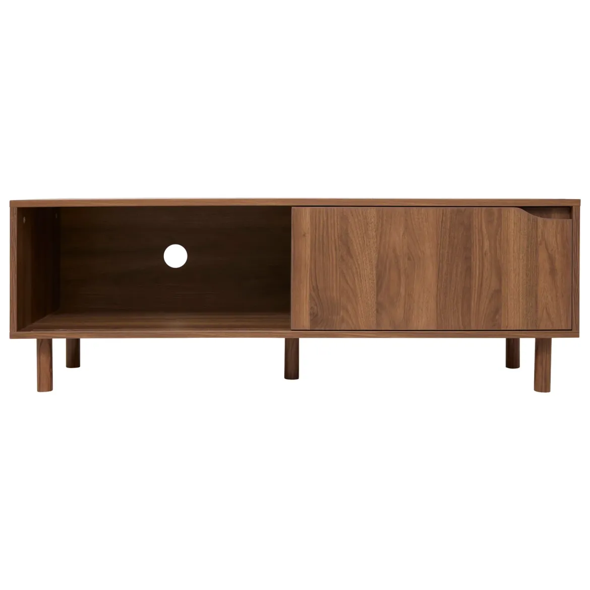 Szafka pod telewizor SLIDY, kolor ciemnego drewna, 120 x 40 x 42 cm