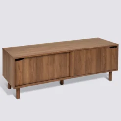 Szafka pod telewizor SLIDY, kolor ciemnego drewna, 120 x 40 x 42 cm