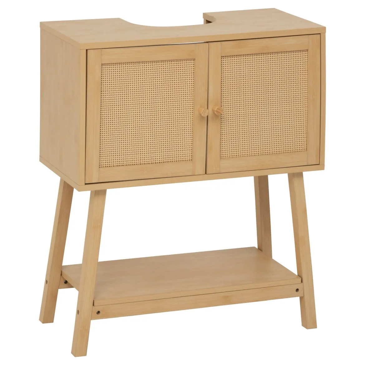 Szafka pod umywalkę CANE z plecionką, 70 cm