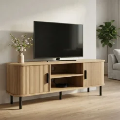 Szafka rtv ryflowana SCAVA, 140 x 40 x 46 cm