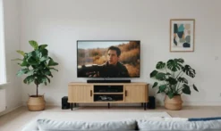Szafka rtv ryflowana SCAVA, 140 x 40 x 46 cm