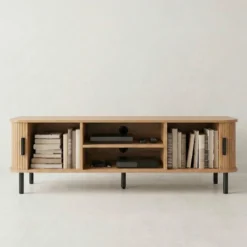 Szafka rtv ryflowana SCAVA, 140 x 40 x 46 cm