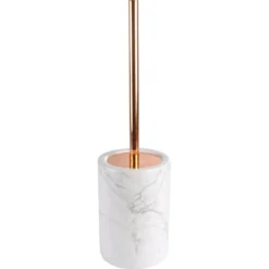 Szczotka do WC MARBRE, 12 x 42 cm, ceramika z nadrukiem marmuru