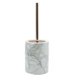 Szczotka do WC MARBRE, 12 x 42 cm, ceramika z nadrukiem marmuru