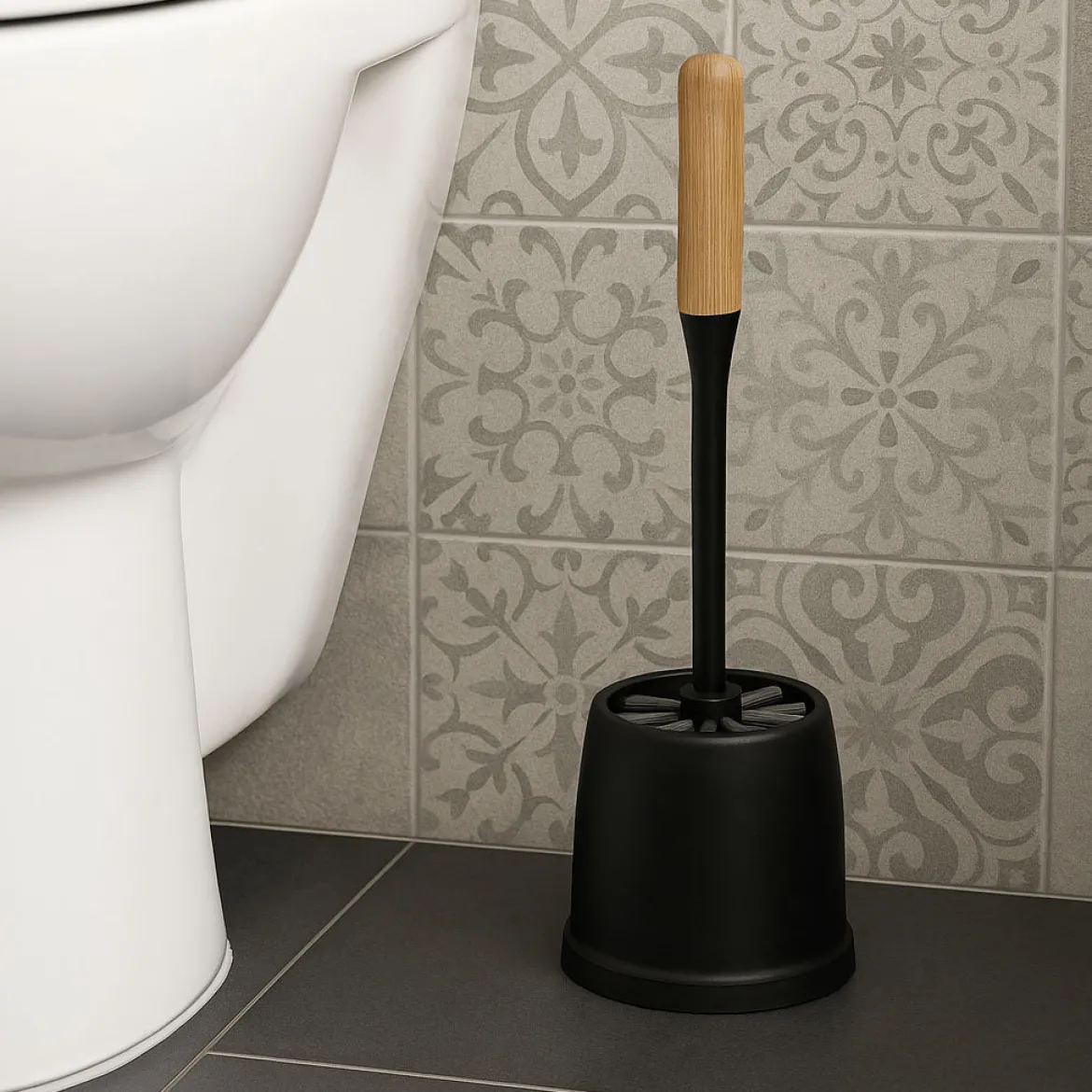 Szczotka do wc z bambusową rączką, Ø 12 cm