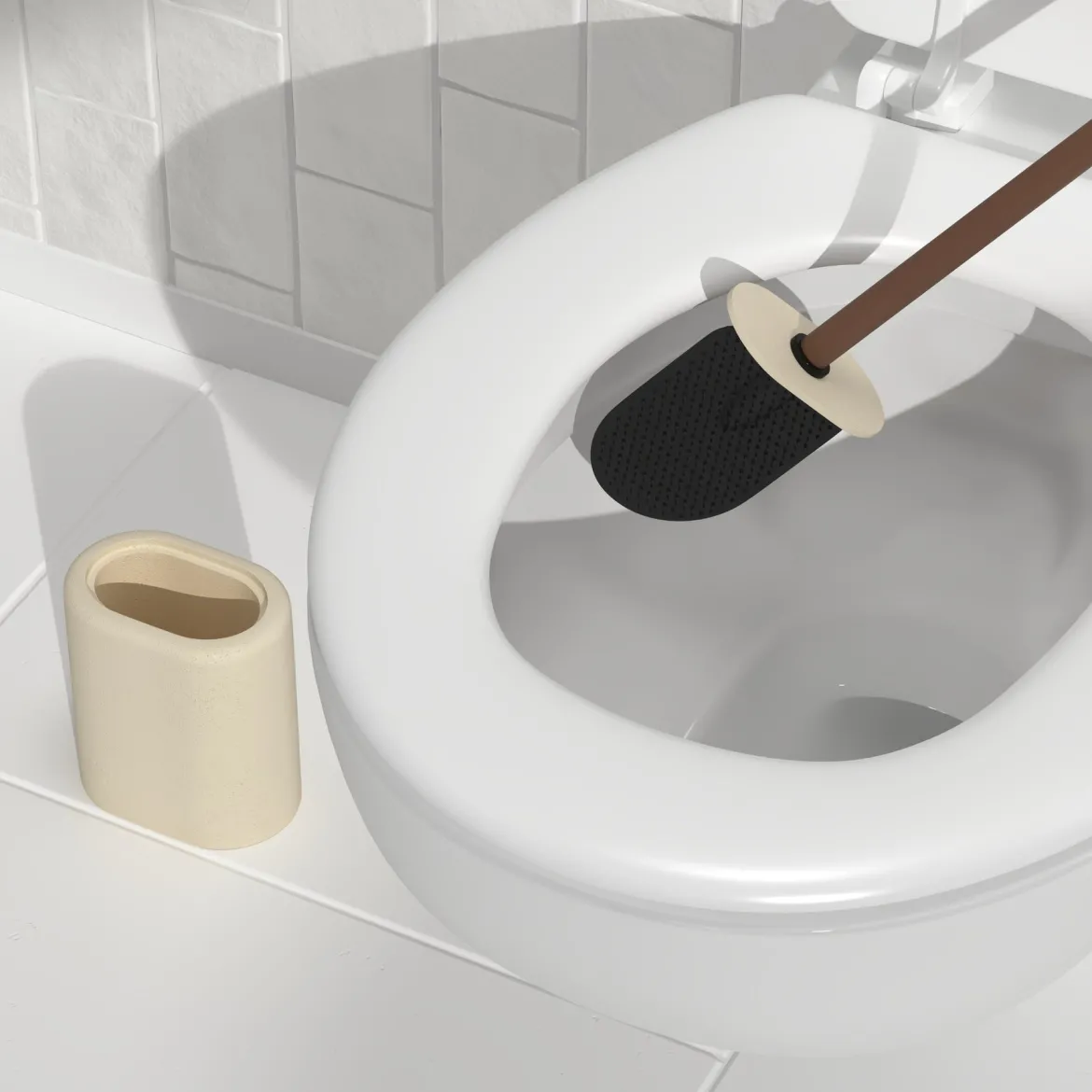 Szczotka WC ARGILEO wolnostojąca, 12 x 7,6 x 39 cm