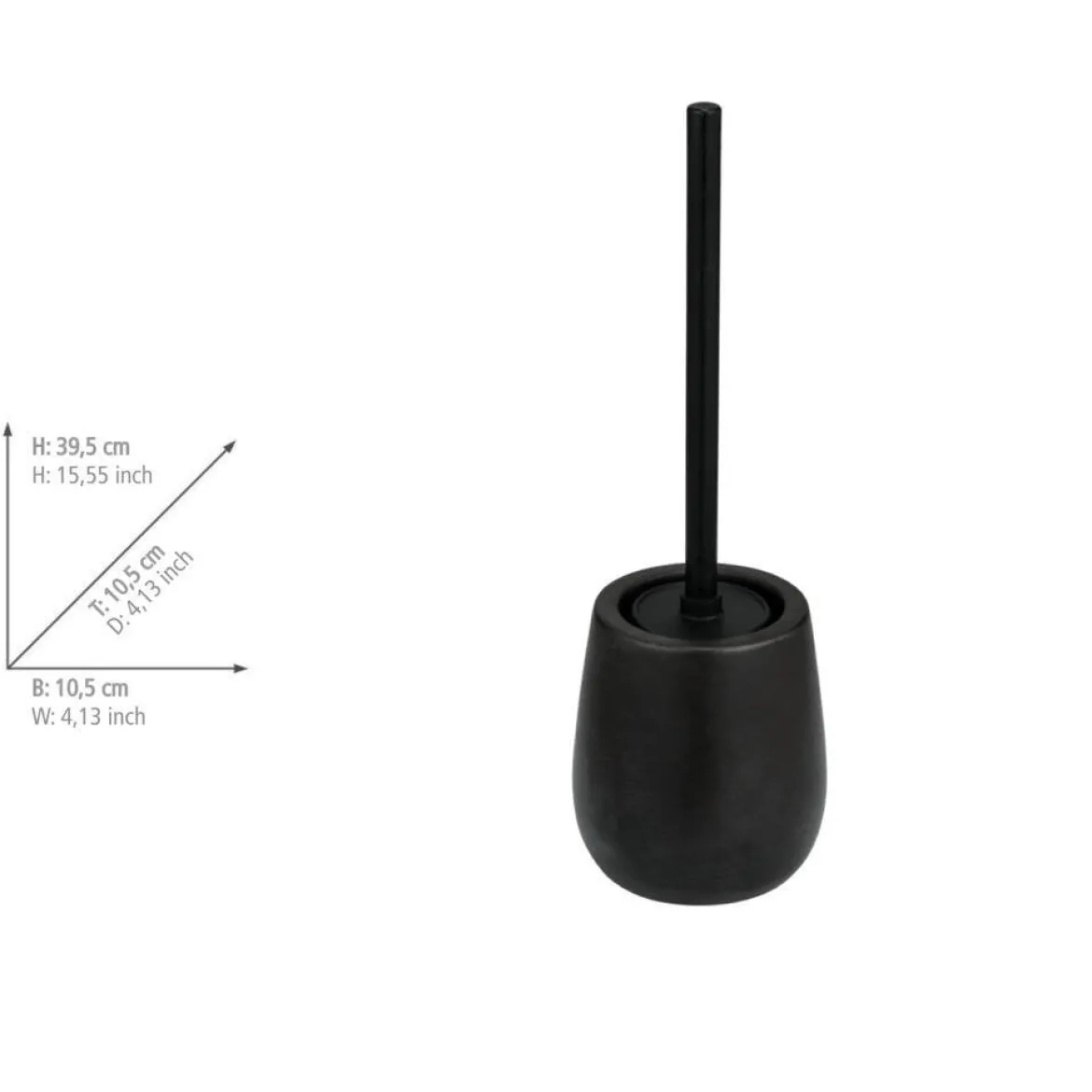 Szczotka WC z ceramicznym pojemnikiem NERNO, Ø 10,5 cm