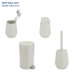 Szczotka WC z pojemnikiem VARA, 12,5 x 12,5 x 33,5 cm