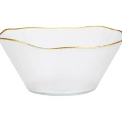Szklana miska ze złotą obwódką DATURA, 21 cm