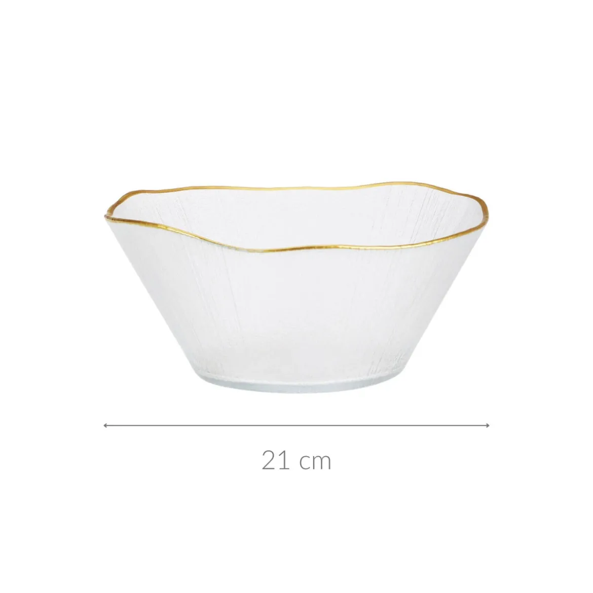 Szklana miska ze złotą obwódką DATURA, 21 cm