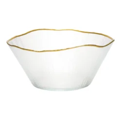 Szklana miska ze złotą obwódką DATURA, 21 cm