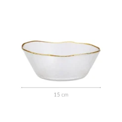 Szklana miska ze złotą obwódką DATURA, 15 cm